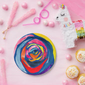 Abstrakte Rose Aquarellkunst Pop Pappteller (Party)