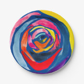 Abstrakte Rose Aquarellkunst Pop Pappteller (Vorderseite)