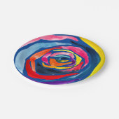 Abstrakte Rose Aquarellkunst Pop Pappteller (Schrägansicht)