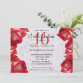 Abstrakte Rose auf Beton in Aquarellfarbe Einladung (Stehend Vorderseite)