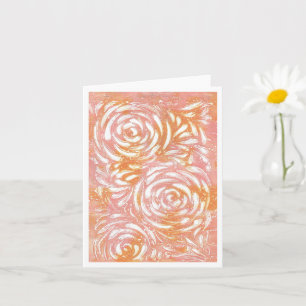 Abstrakte Rose auf Korallen und Rosa Karte