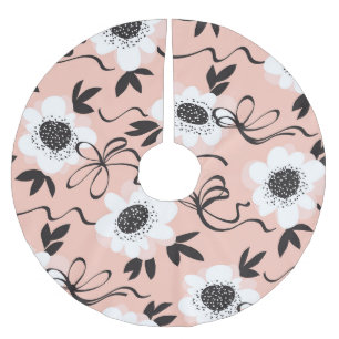 Abstrakte Rose, blassfarbene Farben, Vintages Must Polyester Weihnachtsbaumdecke