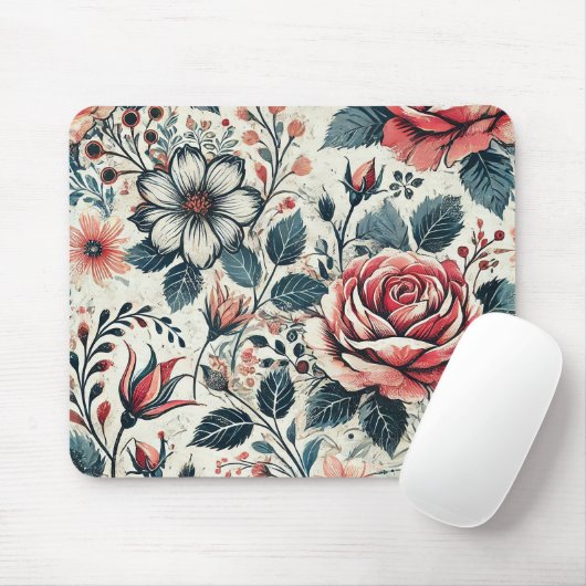 Abstrakte Rose Blume blühend Design. Muster mit Mousepad (Mit Mouse)