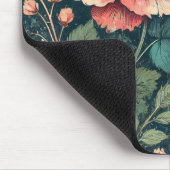 Abstrakte Rose Blume blühendes Design Muster Mousepad (Ecke)