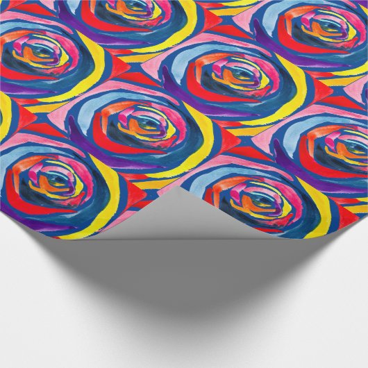 Abstrakte Rose Blume Pop Kunst Geschenkpapier (Ecke)