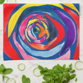 Abstrakte Rose Blume Pop Kunst Geschirrtuch (Gefaltet)