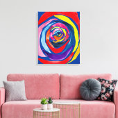 Abstrakte Rose Blume Pop Kunst Leinwanddruck (Insitu (Wohnzimmer))