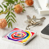 Abstrakte Rose Blume Pop Kunst Schlüsselanhänger (Seite)