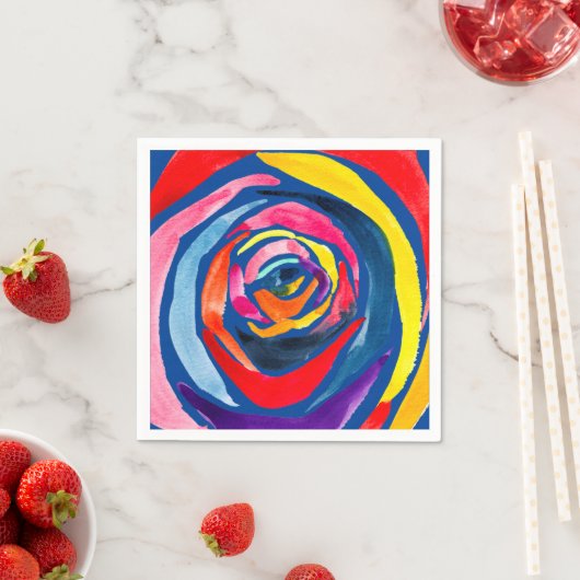 Abstrakte Rose Blume Pop Kunst Serviette (Beispiel)