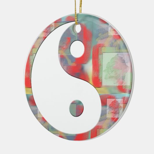 Abstrakte Rose BlumenYin Yang Keramikornament (Links)