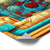 Abstrakte Rose Die farbenfrohe künstlerische Kunst Poster (Ecke)