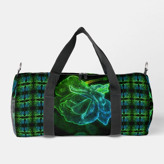 Abstrakte Rose Fantasy Blume Kunst Duffle Bag (Rückseite)