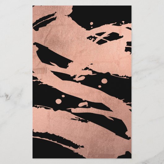 Abstrakte Rose für moderne Künstler - Golden/Schwa Flyer (Hinten)