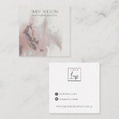 Abstrakte Rose Gold Agate Stud Earring Display Quadratische Visitenkarte (Vorne/Hinten)