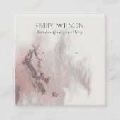 Abstrakte Rose Gold Agate Stud Earring Display Quadratische Visitenkarte (Vorderseite)