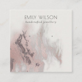 Abstrakte Rose Gold Agate Stud Earring Display Quadratische Visitenkarte