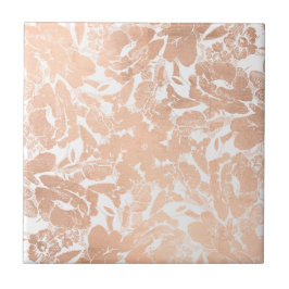 Abstrakte Rose Gold Floral Muster Fliese