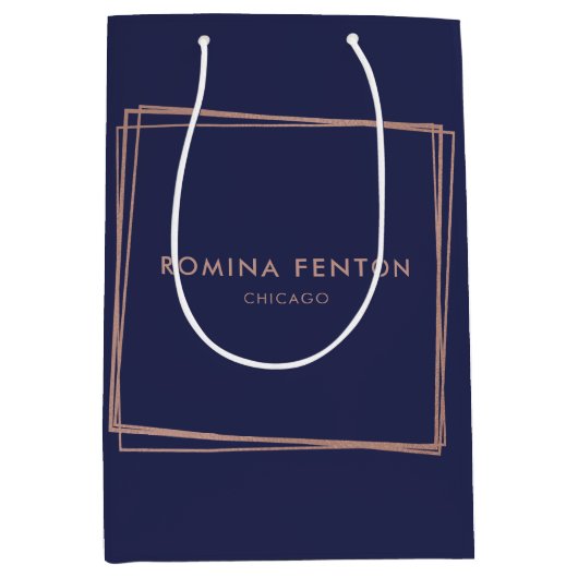 Abstrakte Rose Gold Fohlen Rahmen Moderne Beruflic Mittlere Geschenktüte (Vorderseite)