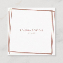 Abstrakte Rose Gold Fohlen Rahmen Moderne Beruflic Quadratische Visitenkarte