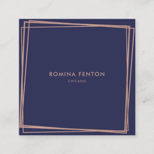 Abstrakte Rose Gold Fohlen Rahmen Moderne Beruflic Quadratische Visitenkarte (Vorderseite)