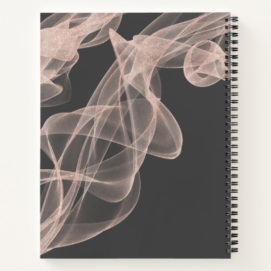 Abstrakte Rose Gold Glitzer Tasche Notizblock (Rückseite)