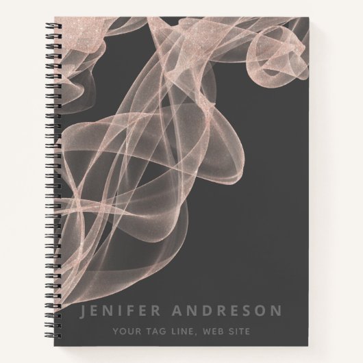 Abstrakte Rose Gold Glitzer Tasche Notizblock (Vorderseite)