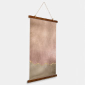 Abstrakte Rose Gold Iridescent Brushed Metal Effec Wandteppich Mit Holzrahmen (Gewinkelt)