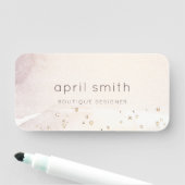Abstrakte Rose Gold Lila Watercolor Glitzer Namensschild (Beispiel)