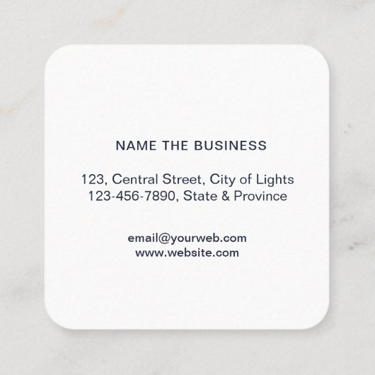 Abstrakte Rose Gold Moderne Minimale Imitat Quadratische Visitenkarte (Rückseite)