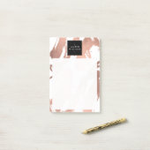 Abstrakte Rose Gold Pinselstriche auf Weiß Post-it Klebezettel (Auf Schreibtisch)