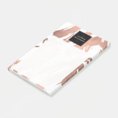 Abstrakte Rose Gold Pinselstriche auf Weiß Post-it Klebezettel (angewinkelt)