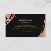 Abstrakte Rose Gold Pinselstriche auf Weiß Visitenkarte (Rückseite)