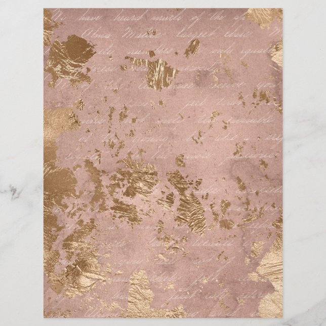 Abstrakte Rose Gold Texturen Scrapbook Blatt (Rückseite)
