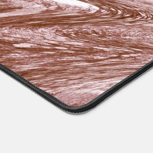 Abstrakte Rose Gold Weiße Abstrakte Wirbel Schreibtischunterlage (Ecke)