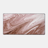 Abstrakte Rose Gold Weiße Abstrakte Wirbel Schreibtischunterlage (Vorderseite)