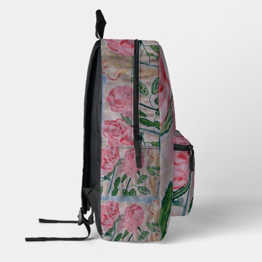 Abstrakte Rose im Sommer Bedruckter Rucksack (Links)