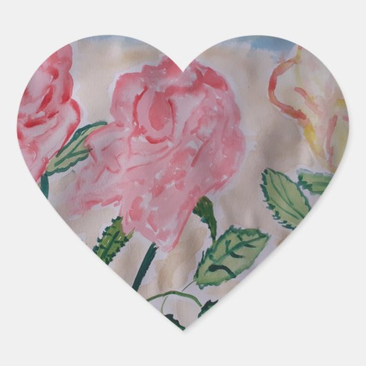Abstrakte Rose im Sommer Herz-Aufkleber (Vorderseite)