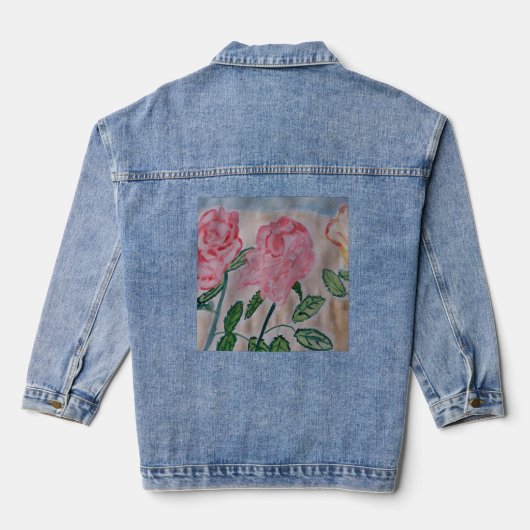 Abstrakte Rose im Sommer Jeansjacke (Rückseite)