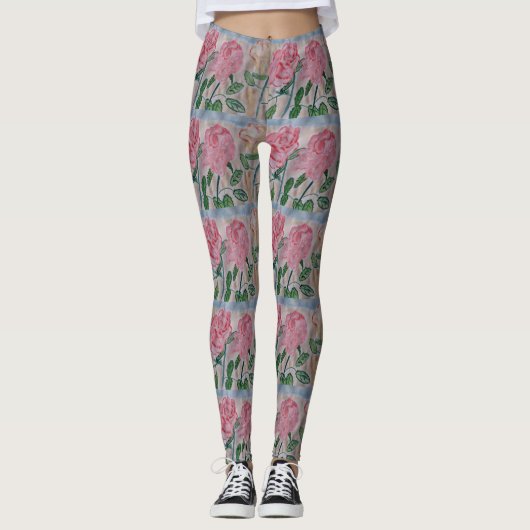 Abstrakte Rose im Sommer Leggings (Vorderseite)