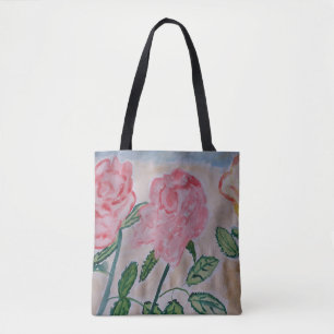 Abstrakte Rose im Sommer Tasche