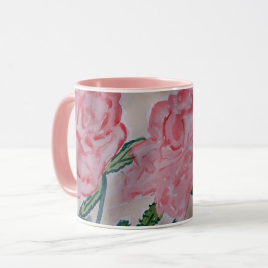 Abstrakte Rose im Sommer Tasse (Vorderseite Links)