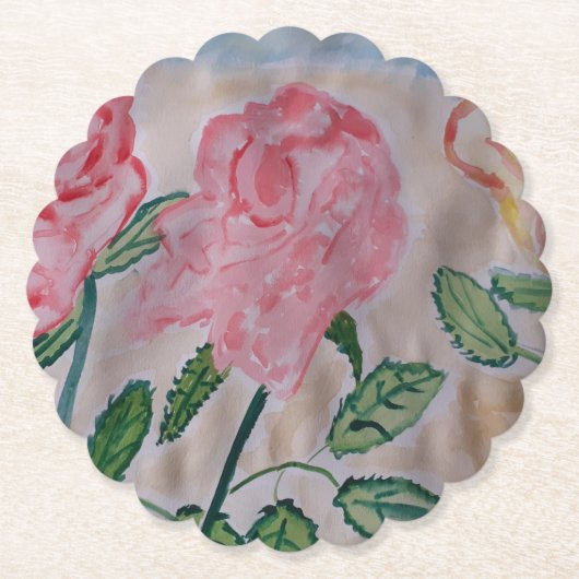 Abstrakte Rose im Sommer Untersetzer (Vorderseite)