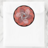 Abstrakte Rose in Korallen und Schwarz Runder Aufkleber (Tasche)