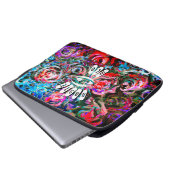 Abstrakte Rose in rot und türkisfarben Mini-HP-Not Laptopschutzhülle (Vorne Knopf)