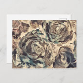 Abstrakte Rose mit Pinselstruktur bedrucken braun Einladungspostkarte (Vorne/Hinten)