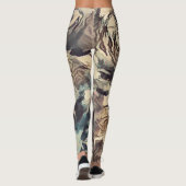 Abstrakte Rose mit Pinselstruktur bedrucken braun Leggings (Rückseite)