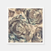 Abstrakte Rose mit Pinselstruktur bedrucken braun Serviette (Vorderseite)