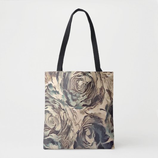 Abstrakte Rose mit Pinselstruktur bedrucken braun Tasche (Vorderseite)