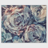 Abstrakte Rose mit Pinseltextur bedrucken beige Geschenkpapier (Flach)