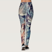 Abstrakte Rose mit Pinseltextur bedrucken beige Leggings (Rückseite)